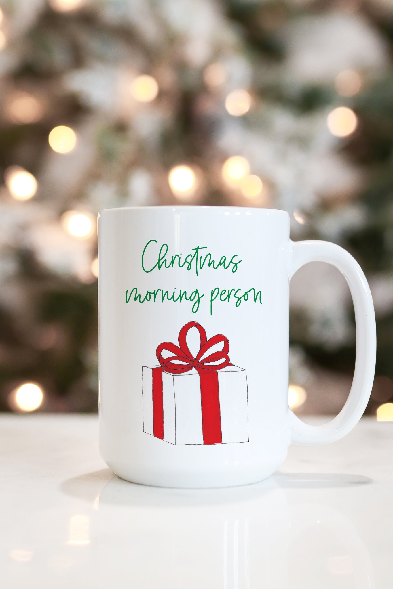 Christmas Morning Person Watercolor Mug