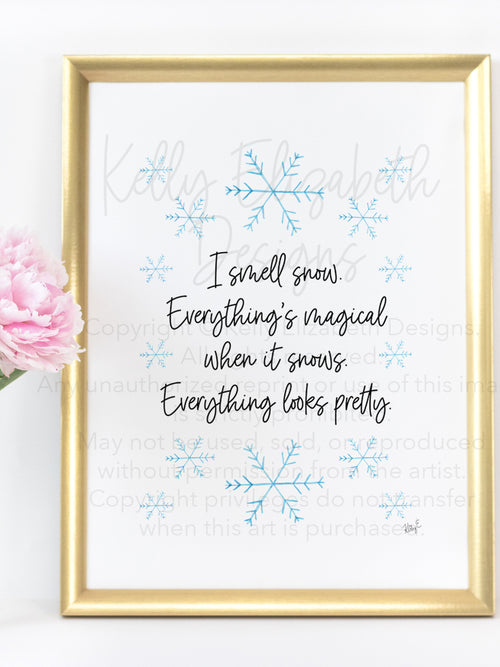 I smell snow. Everything's magical when it snows. Everything looks pretty. - Lorelai Gilmore  This is the perfect print for anyone who loves all things Gilmore Girls! 