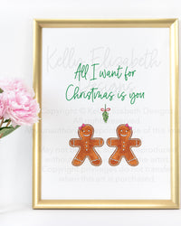 All I Want For Christmas Is You LGBTQ Lesbian Couple Art Print