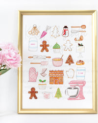 Christmas Baking Art Print