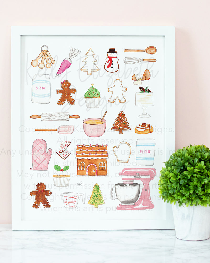 Christmas Baking Art Print