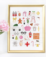 Christmas Watercolor Art Print