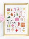 Christmas Watercolor Art Print