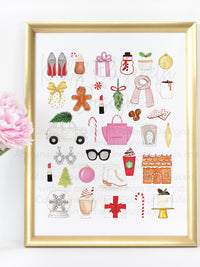 Christmas Watercolor Art Print