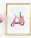 Christmas Scooter Art Print