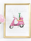 Christmas Scooter Art Print