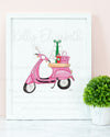 Christmas Scooter Art Print