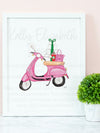 Christmas Scooter Art Print