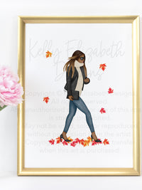 Fall Girl Art Print