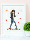 Fall Girl Art Print