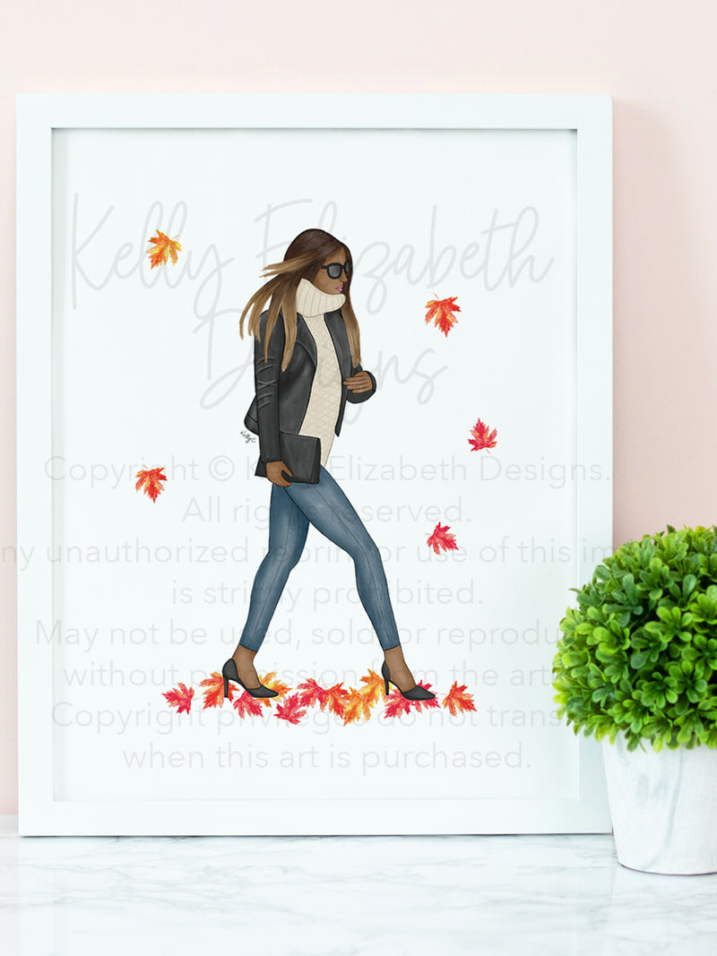Fall Girl Art Print