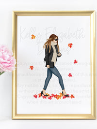 Fall Girl Art Print