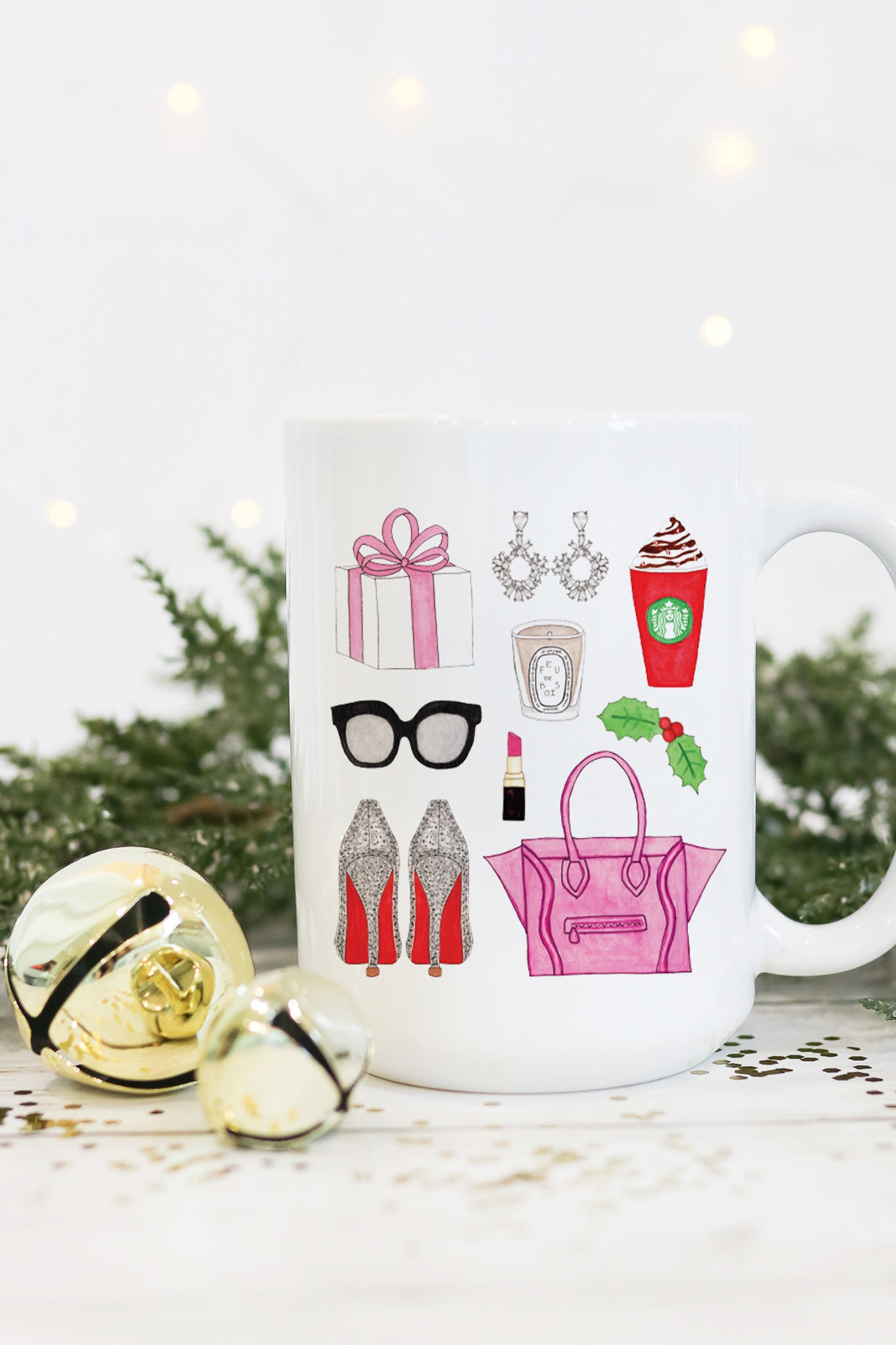 Glam Christmas Mug - Pink