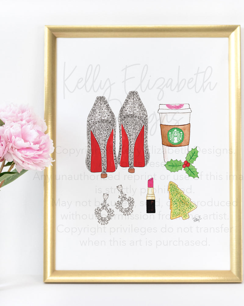 Glam Christmas Art Print