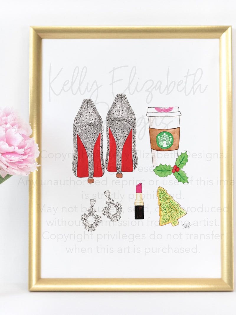 Glam Christmas Art Print