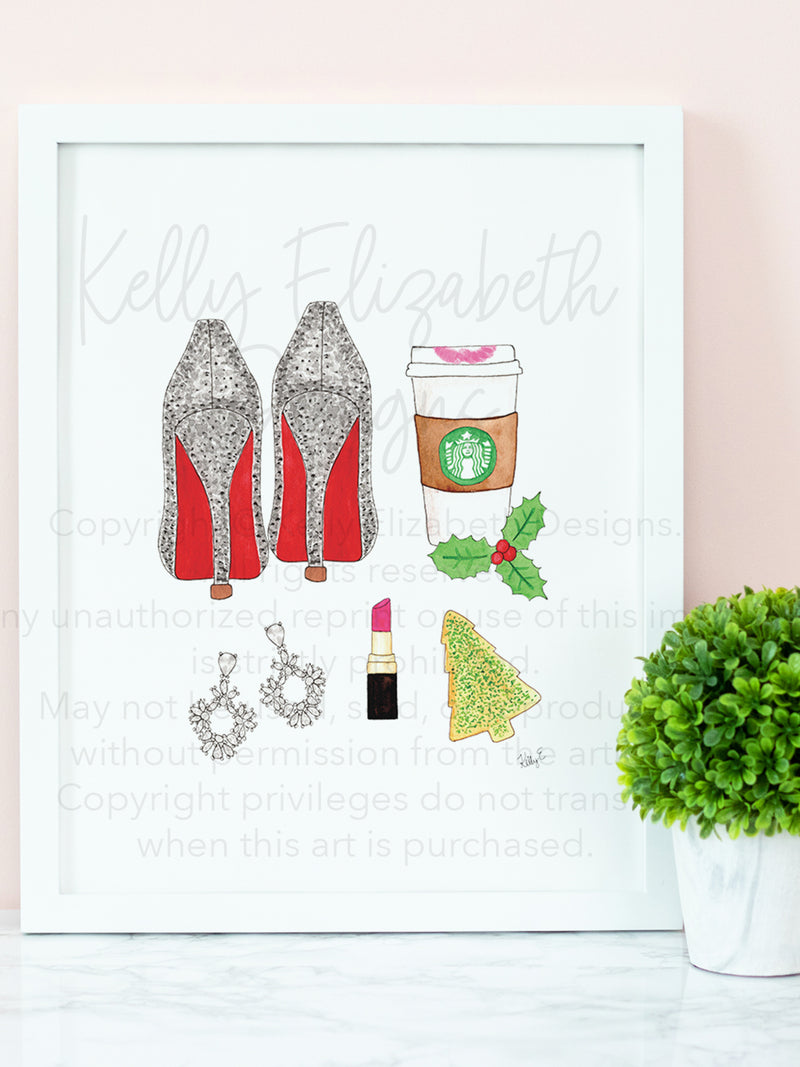 Glam Christmas Art Print