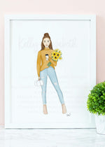 Golden Fall Girl Art Print