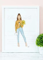 Golden Fall Girl Art Print