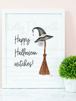 Happy Halloween Witches Art Print