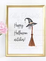Happy Halloween Witches Art Print