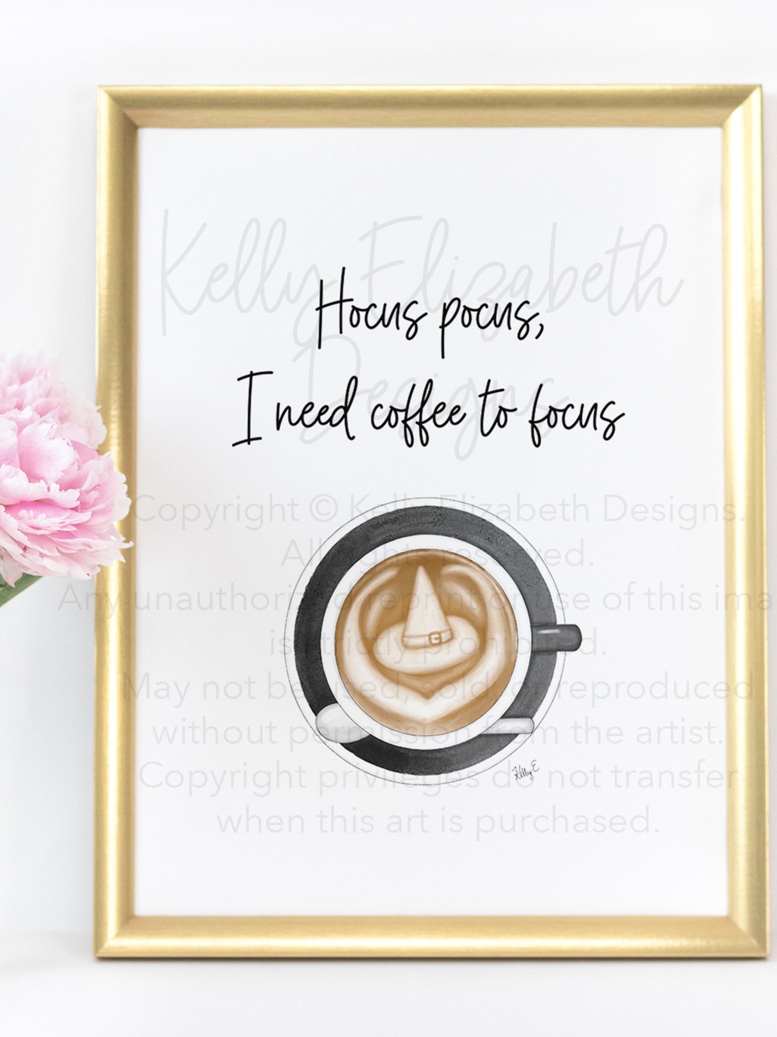 Hocus Pocus I Need Coffee To Focus Art Print