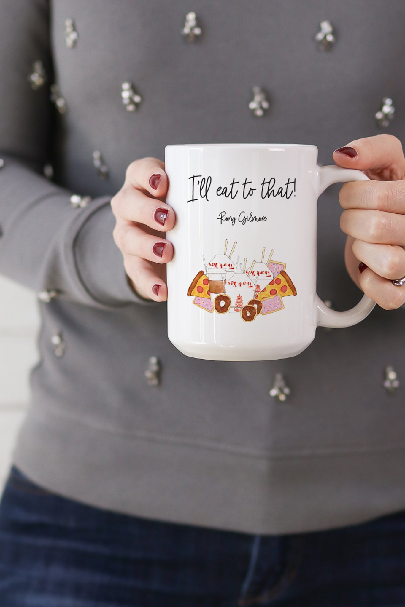 "I'll eat to that!" - Rory Gilmore  This is the perfect mug for anyone who loves all things Gilmore Girls! 