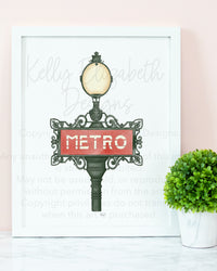 Metro Sign Art Print