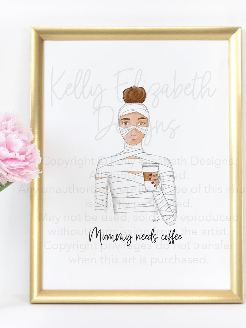 Mummy Needs Coffee Art Print