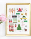 New York City NYC Christmas Art Print