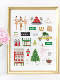 New York City NYC Christmas Art Print