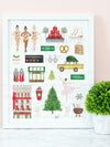 New York City NYC Christmas Art Print