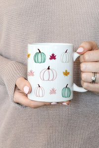 Pastel Pumpkins and Leaves Mug