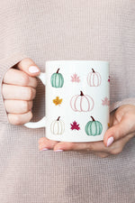 Pastel Pumpkins and Leaves Mug