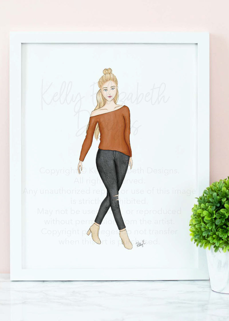 Autumn Stroll Art Print