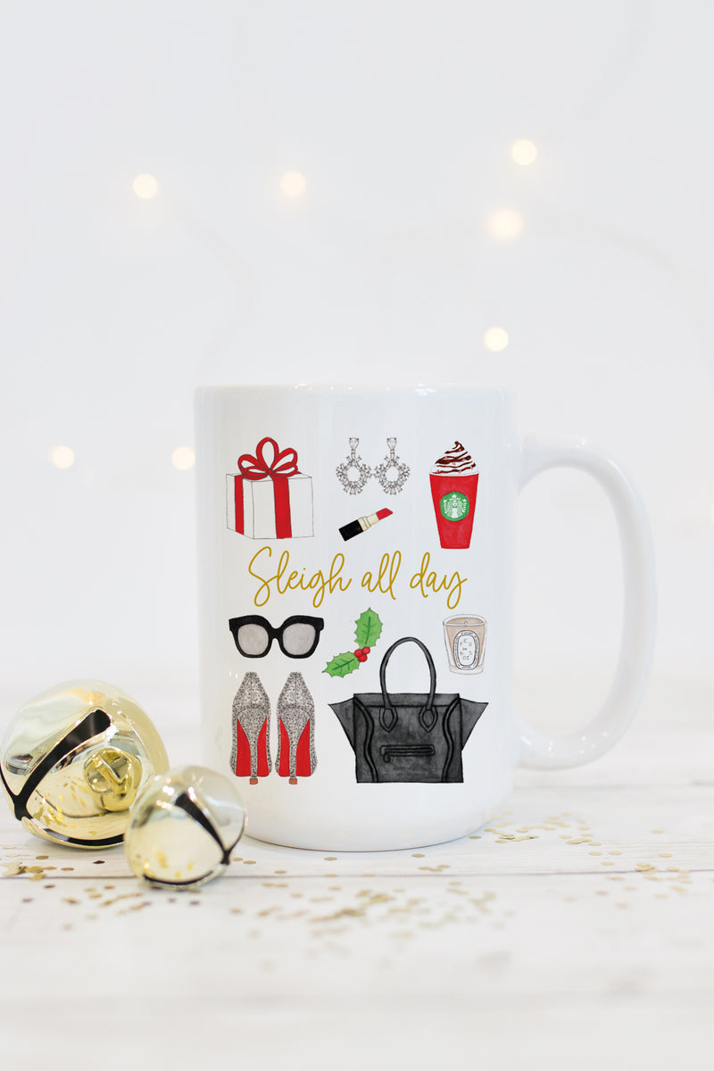 Sleigh All Day Mug - Red