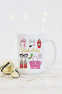 Sleigh All Day Mug - Pink