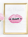 Glam Pink Vampire Lips Art Print